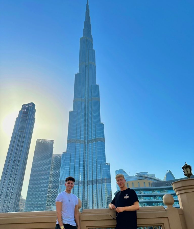 Us infront of the Burj Khalifa.