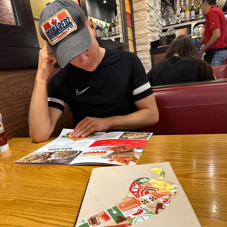 Ben at Chillis, Dubai.